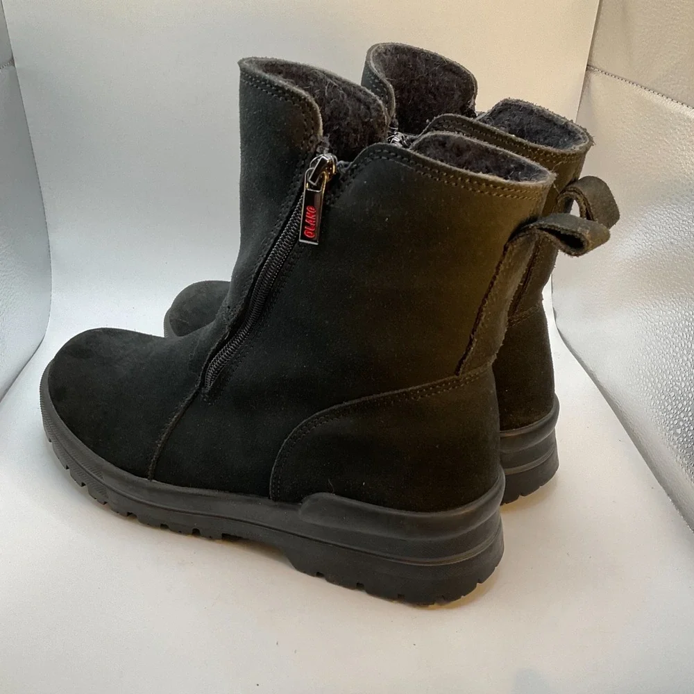 Olang Dama Boots Dual Zipper Hydro-suede Insulated Waterproof‎ Black Sz 40